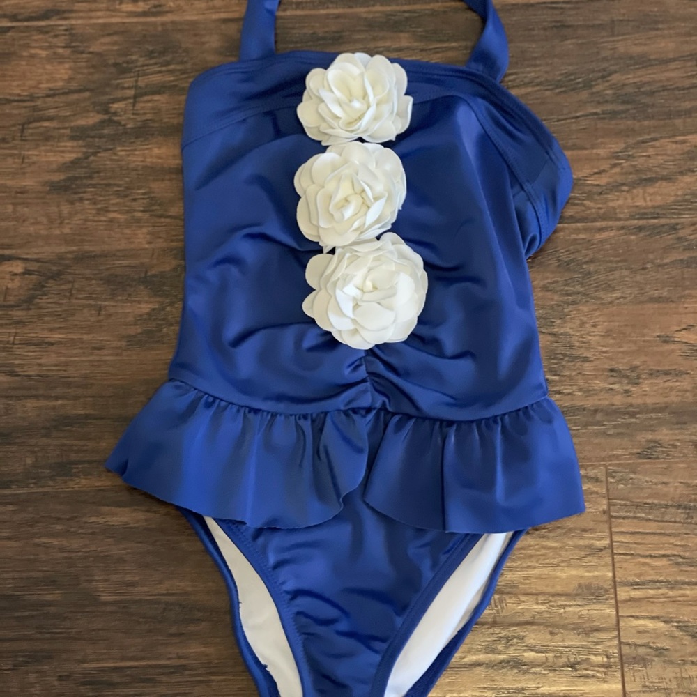 Janie and Jack Blue Belle 3T Swim & Hat